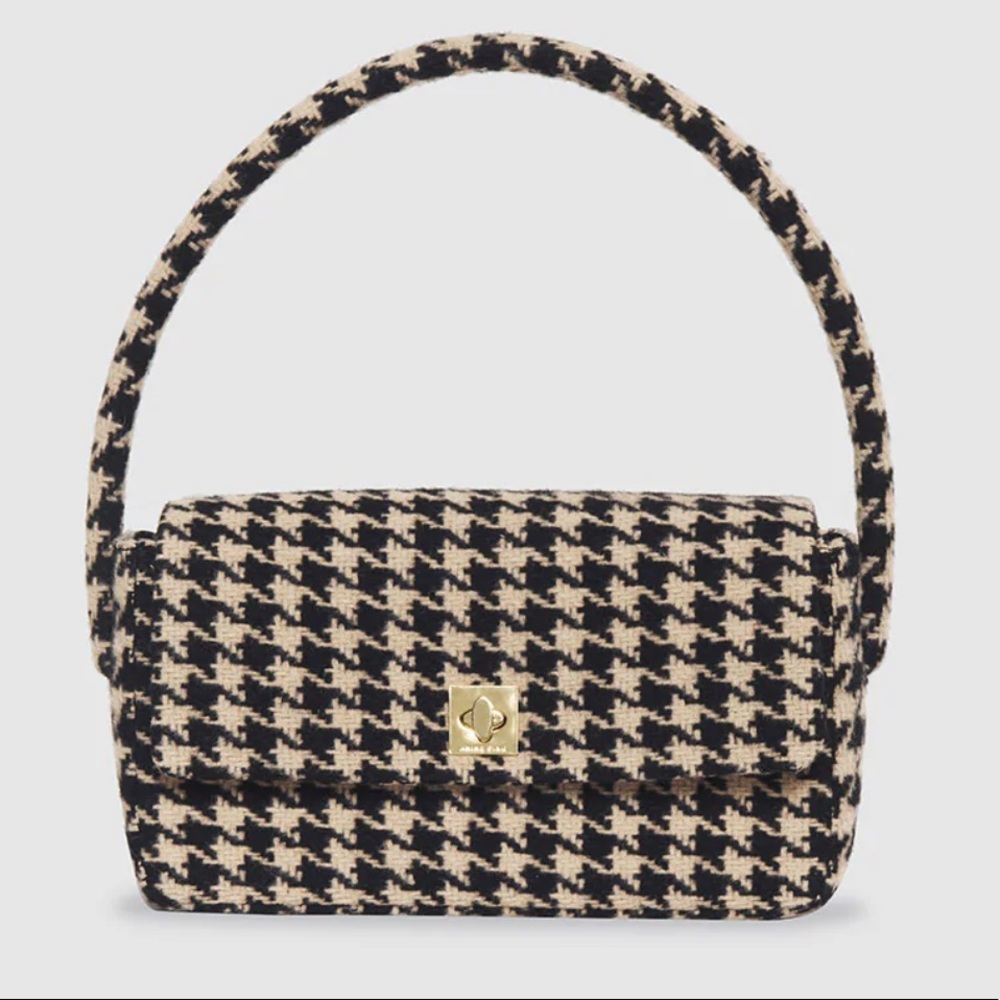 ANINE BING Houndstooth Nico Bag